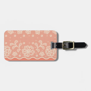 Lace pattern, flower vintage 4 luggage tag