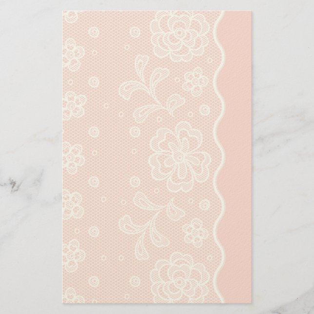 Lace pattern, flower vintage 4 stationery (Front)