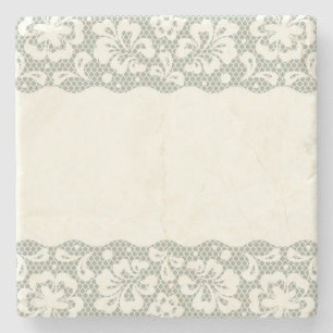 Lace pattern, flower vintage 5 stone coaster