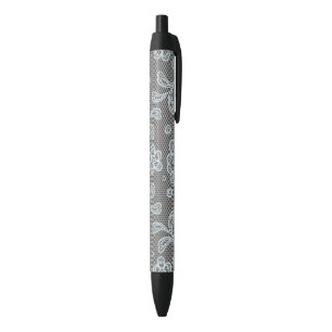 Lace pattern, flower vintage 6 black ink pen