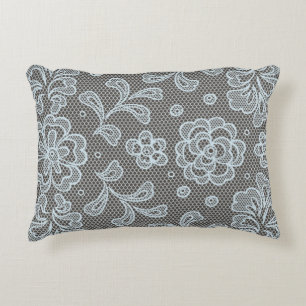 Lace pattern, flower vintage 6 decorative cushion