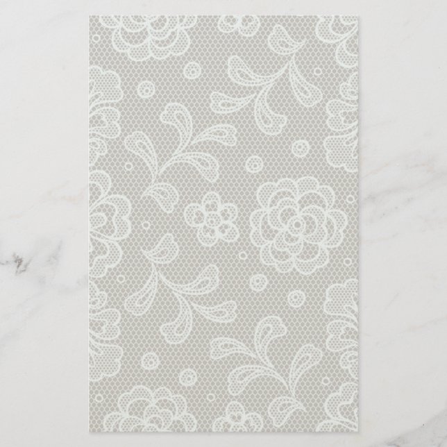 Lace pattern, flower vintage 6 stationery (Front)