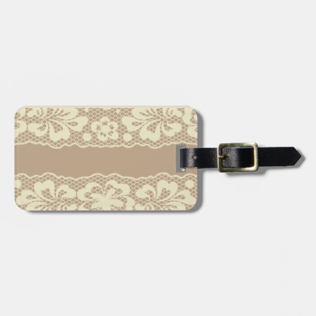 Lace pattern, flower vintage 7 luggage tag (Front Horizontal)