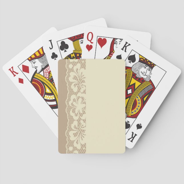 Lace pattern, flower vintage 7 playing cards (Back)