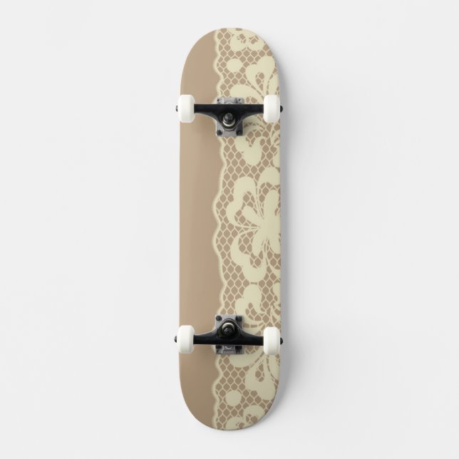 Lace pattern, flower vintage 7 skateboard (Front)
