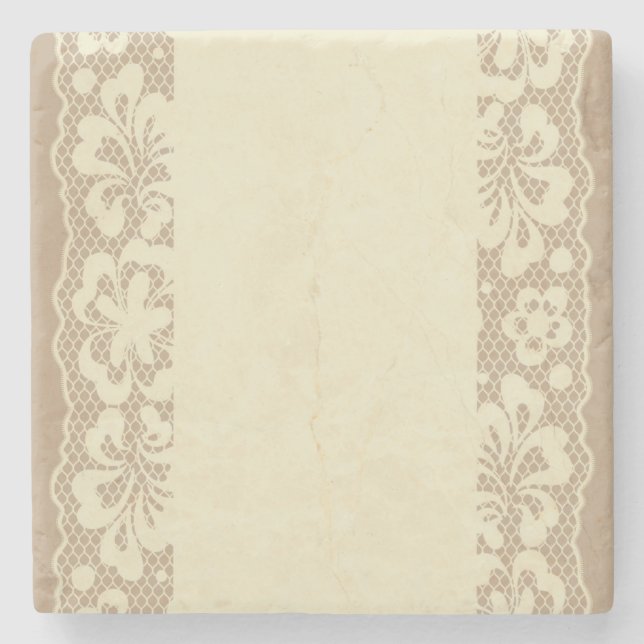 Lace pattern, flower vintage 7 stone coaster (Front)