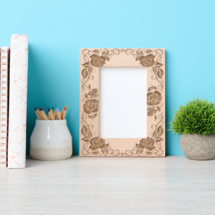 Lace Pattern Roses Portrait Size Etched Frames