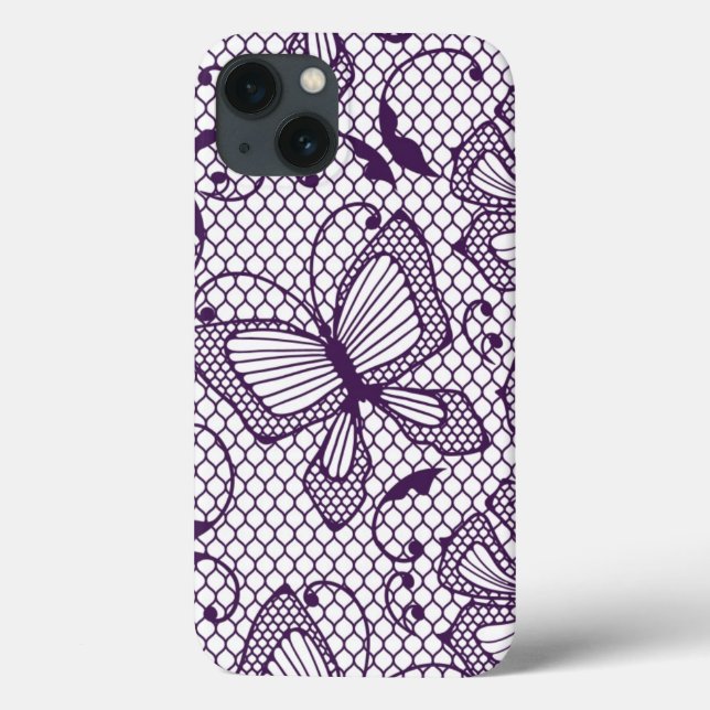 Lace pattern with butterflies Case-Mate iPhone case (Back)