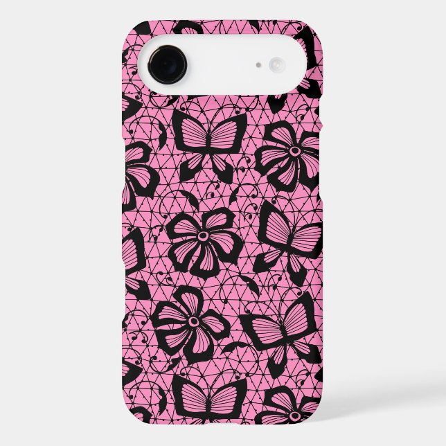 lace pattern with butterflies Case-Mate iPhone case (Back)