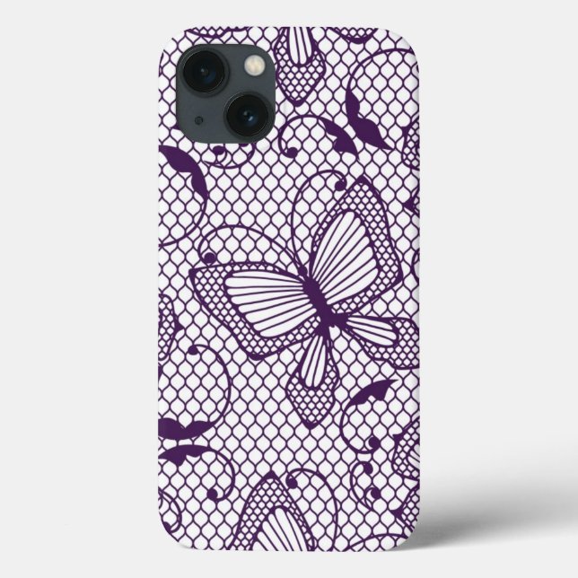 Lace pattern with butterflies Case-Mate iPhone case (Back)