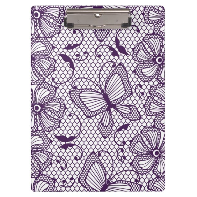 Lace pattern with butterflies clipboard (Front)