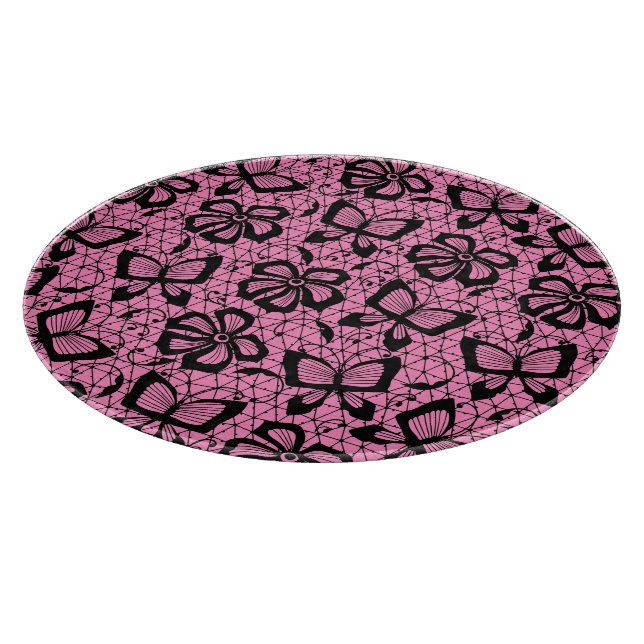 lace pattern with butterflies cutting board (Corner)