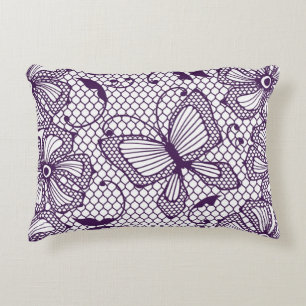 Lace pattern with butterflies decorative cushion