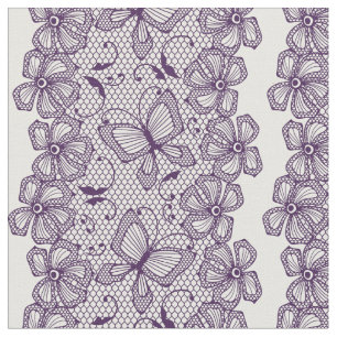 Lace pattern with butterflies fabric