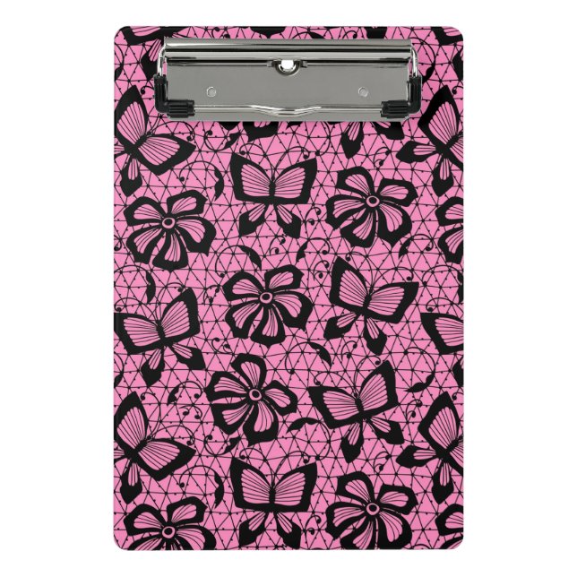 lace pattern with butterflies mini clipboard (Front)