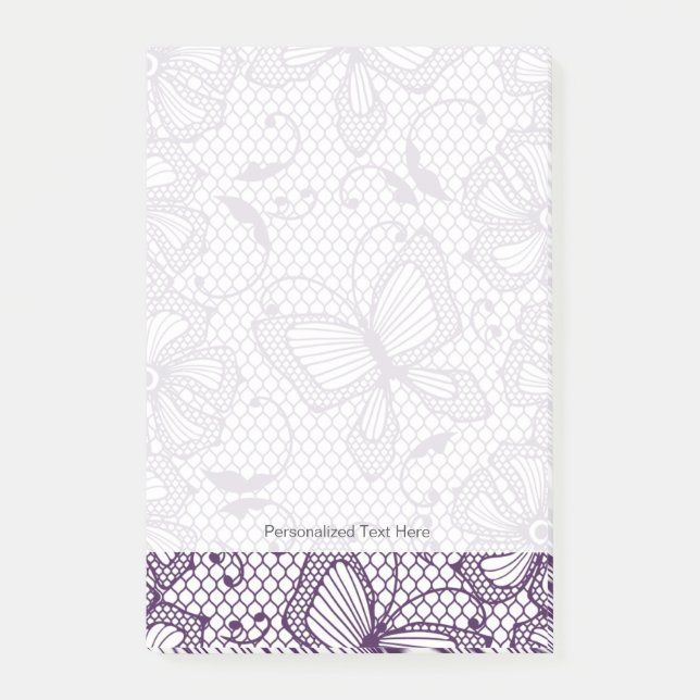 Lace pattern with butterflies post-it notes (Front)