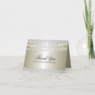 Lace & Pearl Bridal Shower Thank You Card