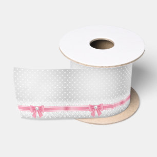 Lace,pearls,silver,white,girly,trendy,vintage,chic Satin Ribbon