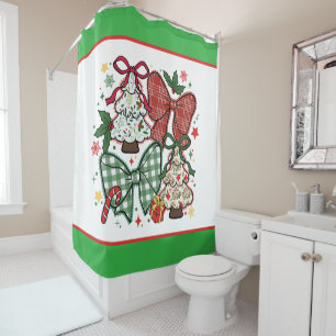 Lace Plaid Coquette For Christmas  Shower Curtain