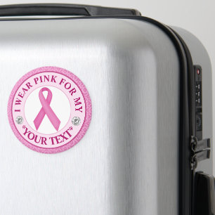 Lace Ribbon Breast Cancer Awareness Design Magnet