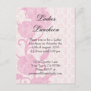 Lace Roses Ladies Luncheon Party Invitation