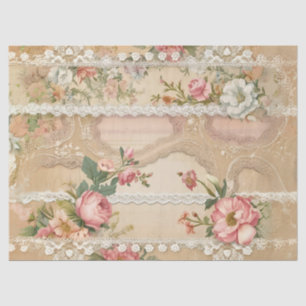 Lace Runs Through Roses Decoupage Tissue Paper