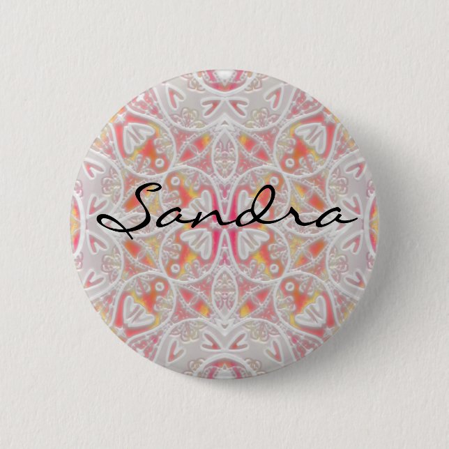 lace, Sandra 6 Cm Round Badge (Front)