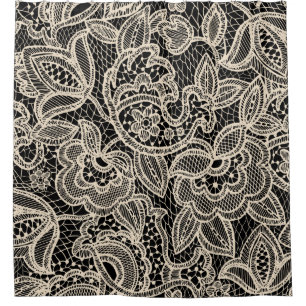 Lace seamless pattern shower curtain