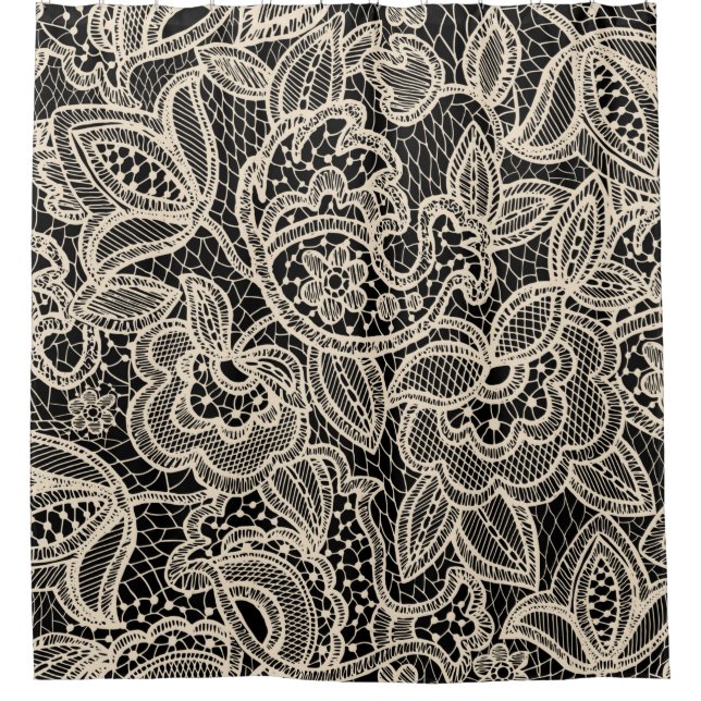 Lace seamless pattern shower curtain (Front)