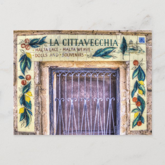 Lace Shop Mdina Malta Postcard (Front)