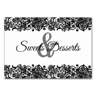Lace Sweets & Desserts Wedding Table Sign Number