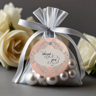 Lace Thank You - Rose Gold Favour Tags