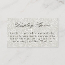 Lace Theme Ivory Display Shower Bridal Shower Enclosure Card