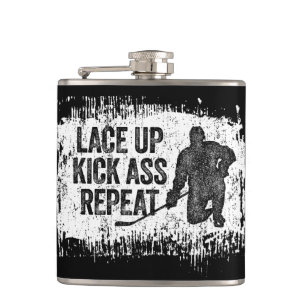 Lace Up. Repeat. (hockey) Hip Flask