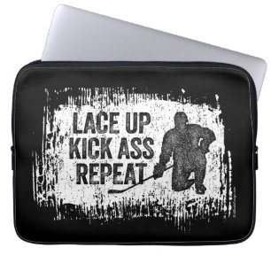 Lace Up. Repeat. (hockey) Laptop Sleeve