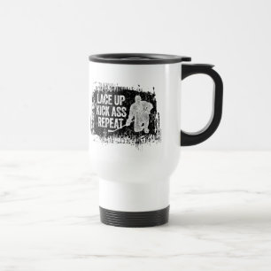 Lace Up. Repeat. (hockey) Travel Mug