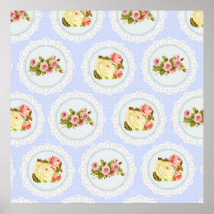 Lace Victorian Floral pattern Poster