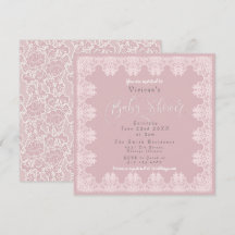 Lace Vintage Shabby Chic Pink Baby Shower 