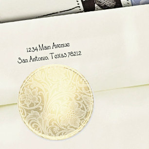 Lace Wedding Envelope Seal Gold