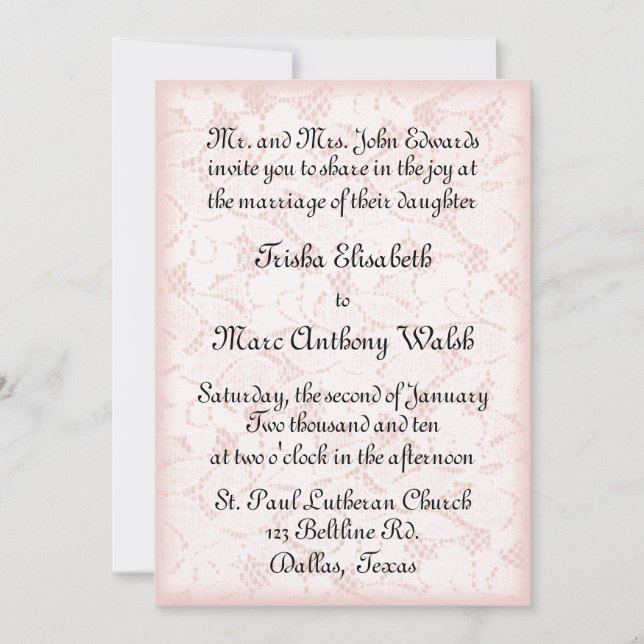 Lace Wedding Invitation (Front)
