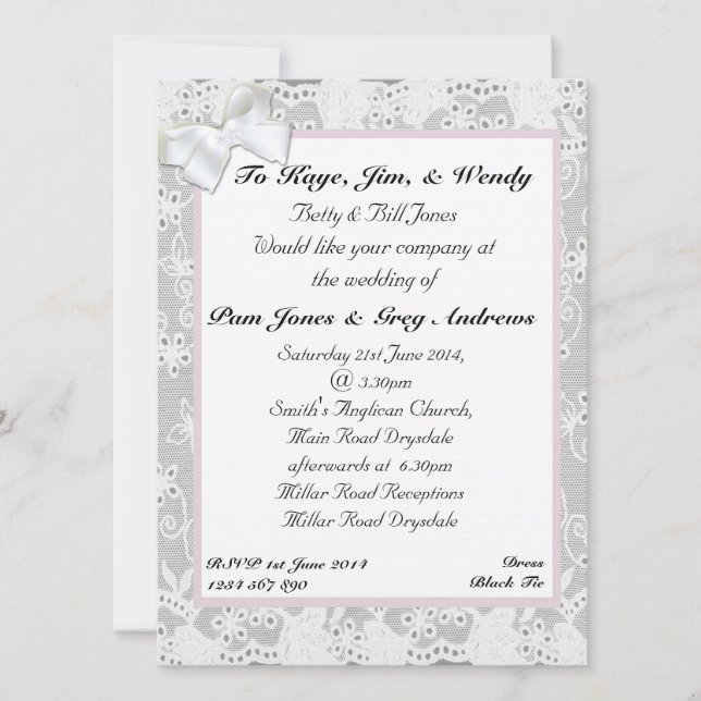 Lace Wedding invitation (Front)