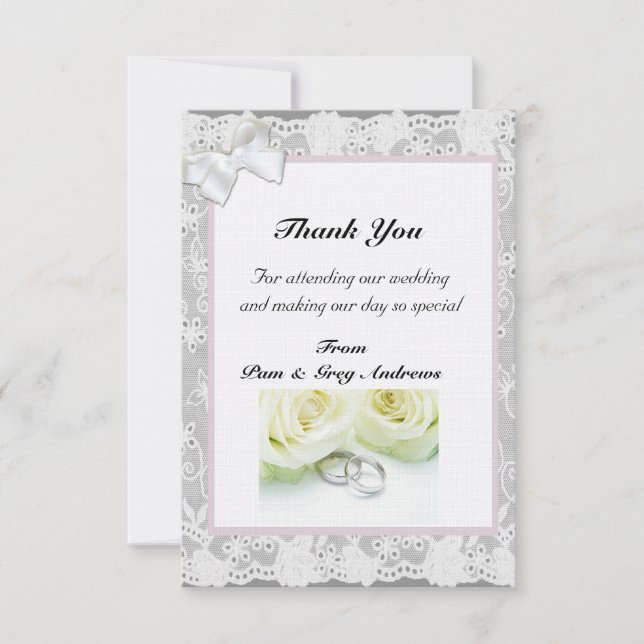 Lace Wedding thank You Invitation (Front)