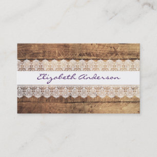 Lace Wood and Purple Business Card