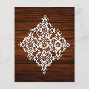 Lace & Woodgrain Scrapbook Paper
