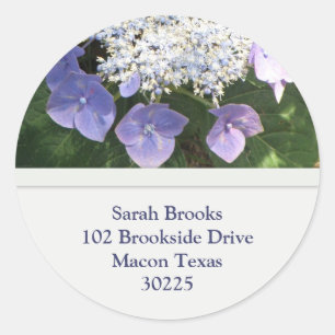 Lacecap Hydrangea Address Stickers