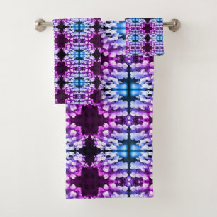 Lacecap Hydrangea Colour Tint Pattern   Bath Towel Set