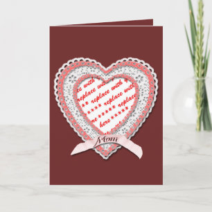 Laced Heart For Mother's Day Photo Frame Card