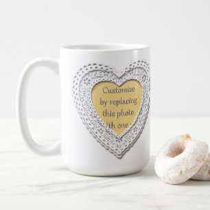 Laced Heart Photo Frame  Coffee Mug