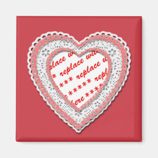 Laced Heart Shaped Photo Frame Magnet