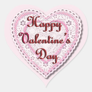 Laced Heart Valentine's Day Heart Sticker